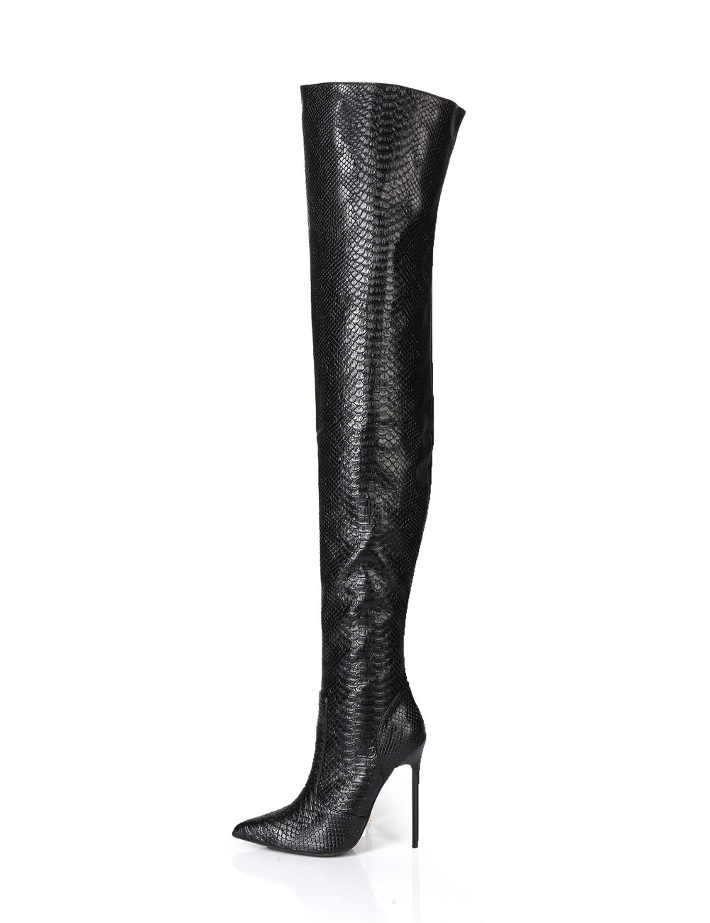 Giaro ZAZU | SNAKE BLACK | THIGH BOOTS | Italian Style - OUTLET