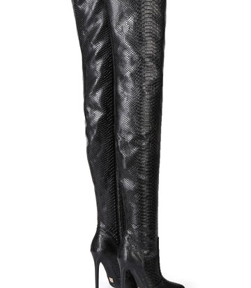 Giaro ZAZU | SNAKE BLACK | THIGH BOOTS | Italian Style - OUTLET