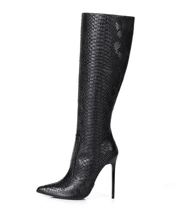 Giaro ZIRA | SNAKE BLACK | KNEE BOOTS | Italian Style -OUTLET