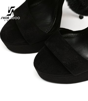 Giaro Schwarze Giaro SWEET LOVE Pelz-Knöchel-Sandalen