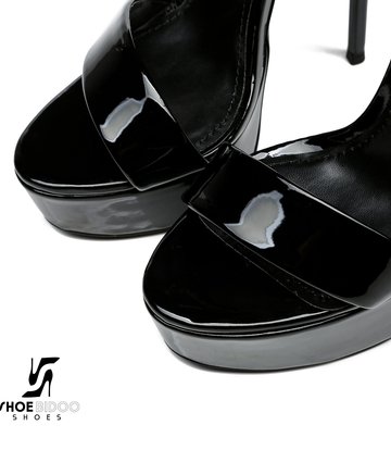 Giaro Black Shiny Giaro MINA high ankle belt sandals