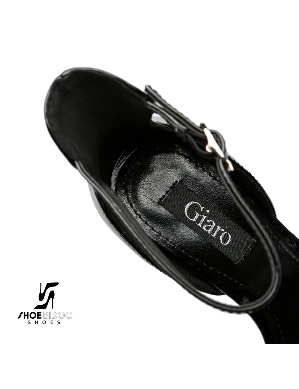 Giaro Black Shiny Giaro MINA high ankle belt sandals