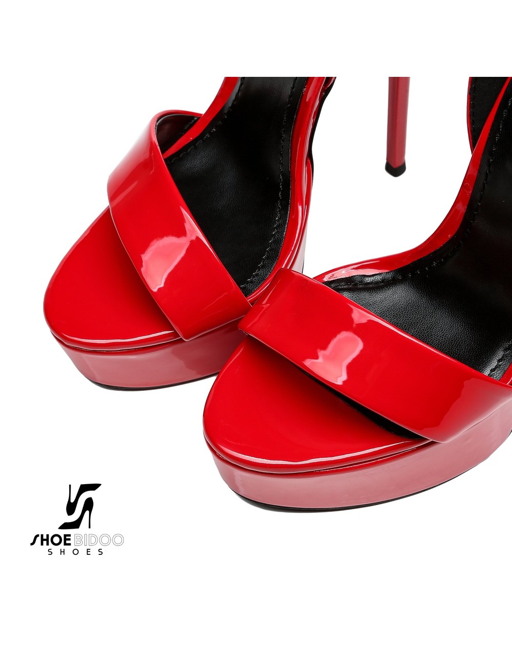 Giaro Red Shiny Giaro MINA high ankle belt sandals