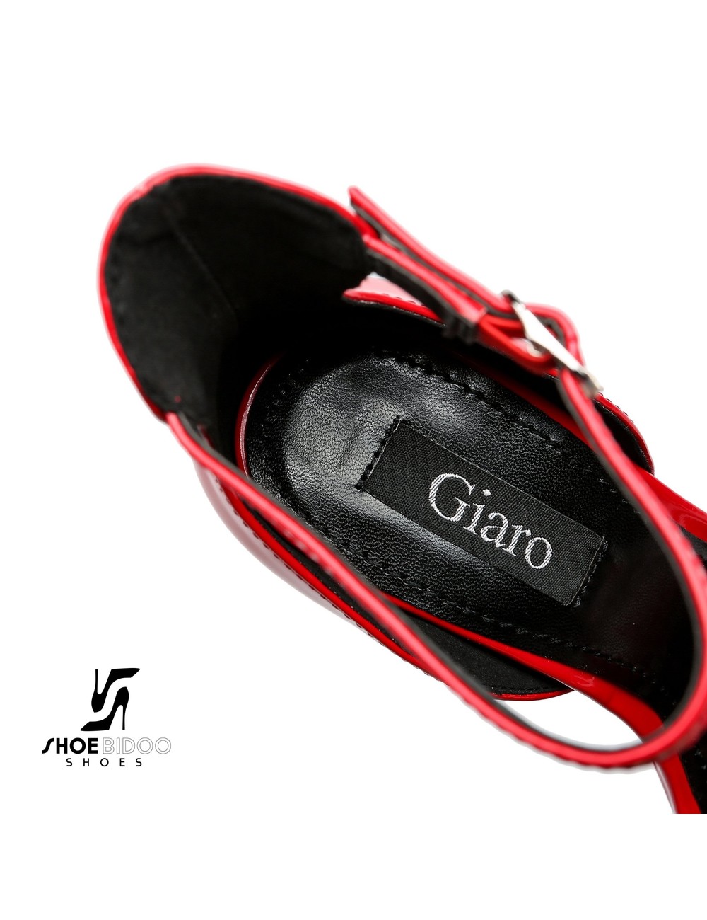 Giaro Rot glänzende Giaro MINA Sandalen mit hohem Knöchelgürtel