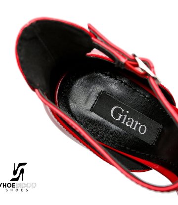 Giaro Rode glanzende Giaro MINA sandalen met hoge enkelriem