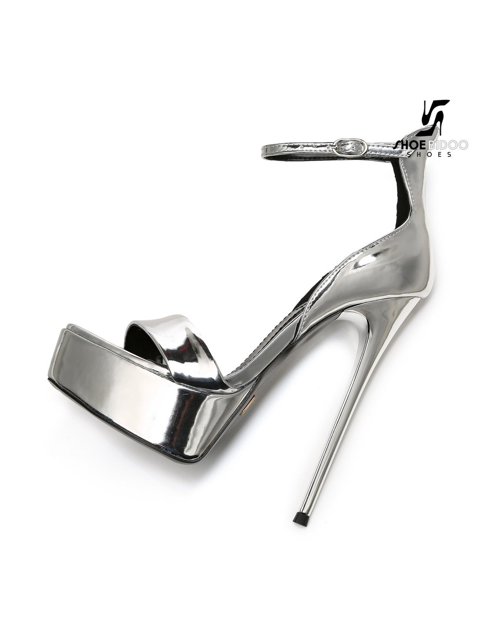 Giaro Silver Shiny Giaro MINA high ankle belt sandals