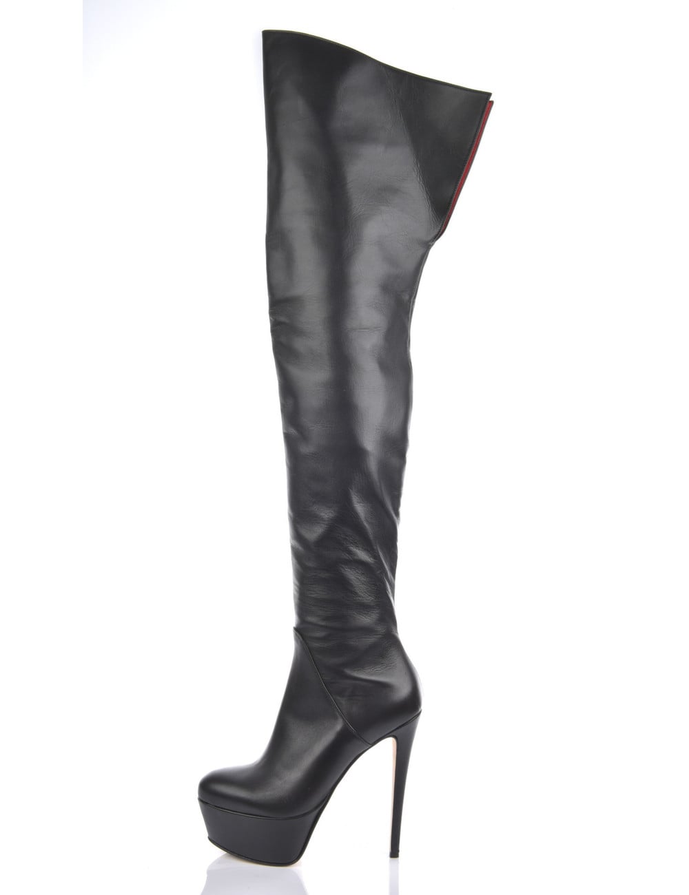 Sanctum Shoes High Italian thigh boots ISIS with platform heels in real leather