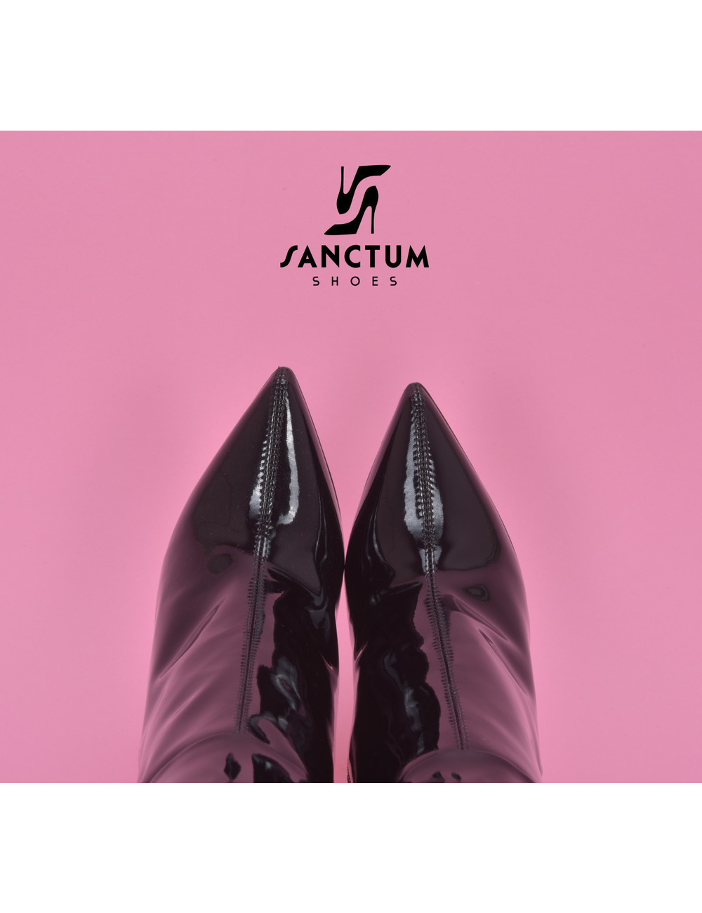 Sanctum Shoes High Italian knee boots GAIA with stiletto heels in genuine patent leather