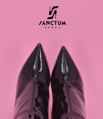 Sanctum Shoes Hoge Italiaanse knielaarzen GAIA met naaldhakken in echt lakleer