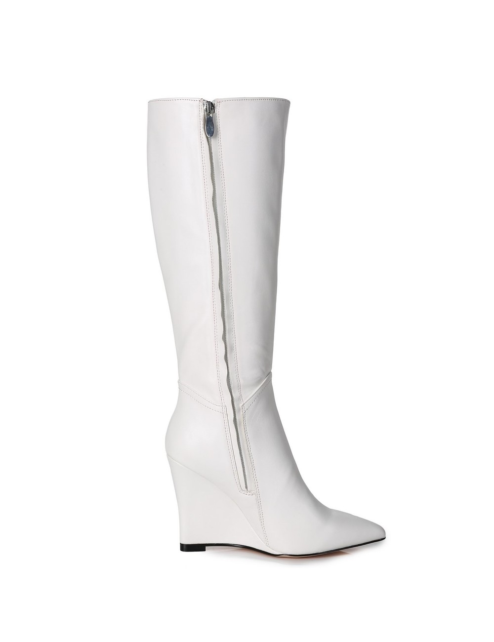 Giaro Wedge heel knee boots ELLA in taupe with 10cm heels - Shoebidoo ...