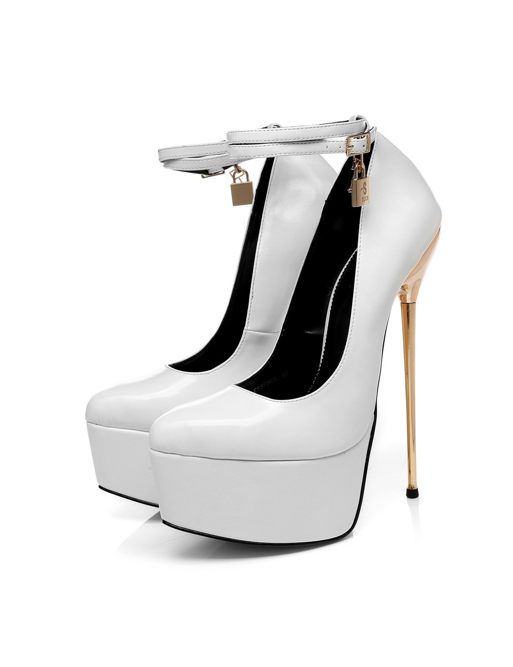 SLICK Witte matte ESSENCE Giaro SLICK platformpumps met enkelbandje