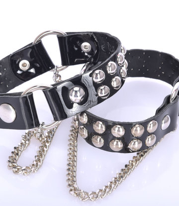 Sanctum Synthetic Leather Synthetische laarsriem LEA - 2 cm - enkele ketting - glanzend zwart