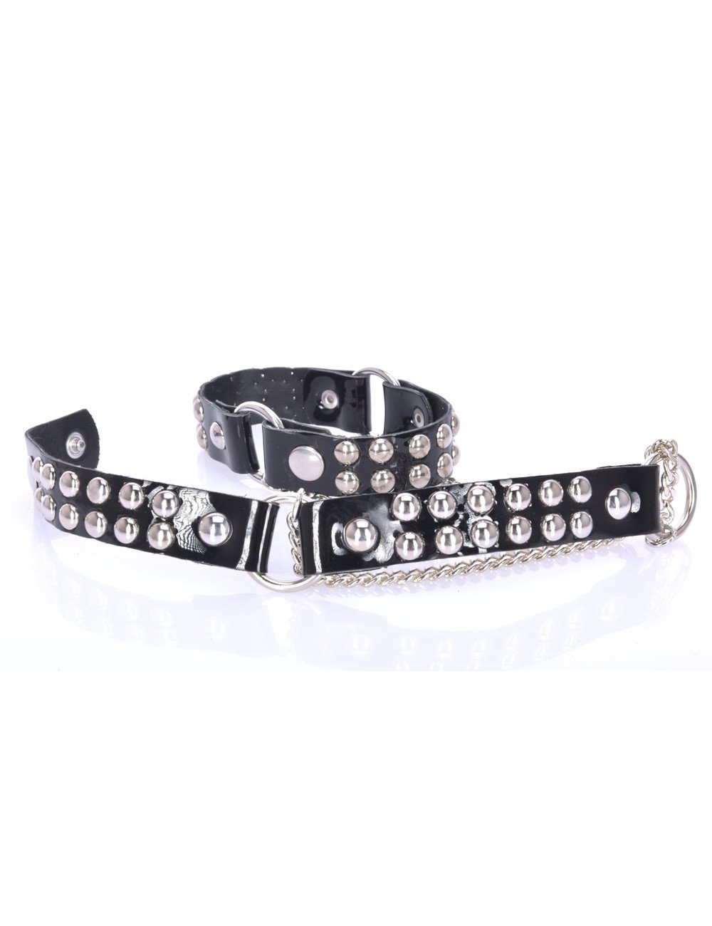 Sanctum Synthetic Leather SYNTHETIC BOOT BELT LEA - 2CM - SINGLE CHAIN - BLACK SHINY
