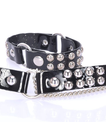 Sanctum Synthetic Leather Synthetische laarsriem LEA - 2 cm - enkele ketting - glanzend zwart