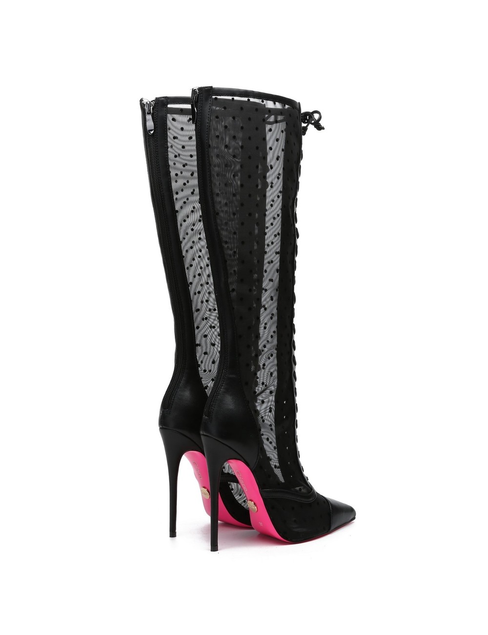 Giaro Giaro PIKANTE BLACK MESH MESH LACE KNEE BOOTS