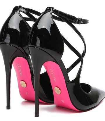 Giaro Giaro ZELAC BLACK SHINY STRAPPY PUMPS