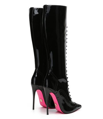 Giaro Giaro MILANA BLACK SHINY LACE KNEE BOOTS