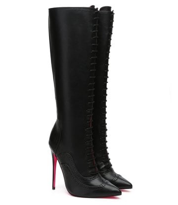 Giaro MILANA BLACK MATTE LACE KNEE BOOTS - Shoebidoo Shoes | Giaro high ...