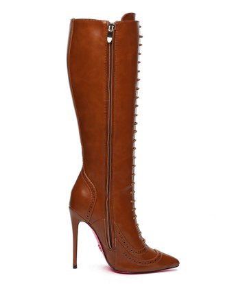 Giaro Giaro MILANA BROWN MATTE LACE KNEE BOOTS