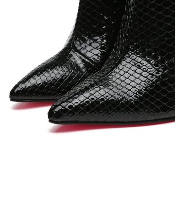 Giaro Giaro TALIA BLACK SNAKE ANKLE BOOTS