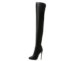 Giaro BELINDA BLACK MATTE THIGH BOOTS - Shoebidoo Shoes | Giaro high heels