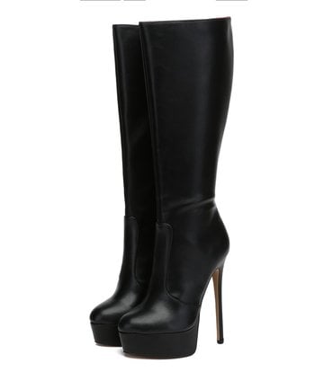 Giaro Giaro STACKSTAND BLACK MATTE KNEE BOOTS