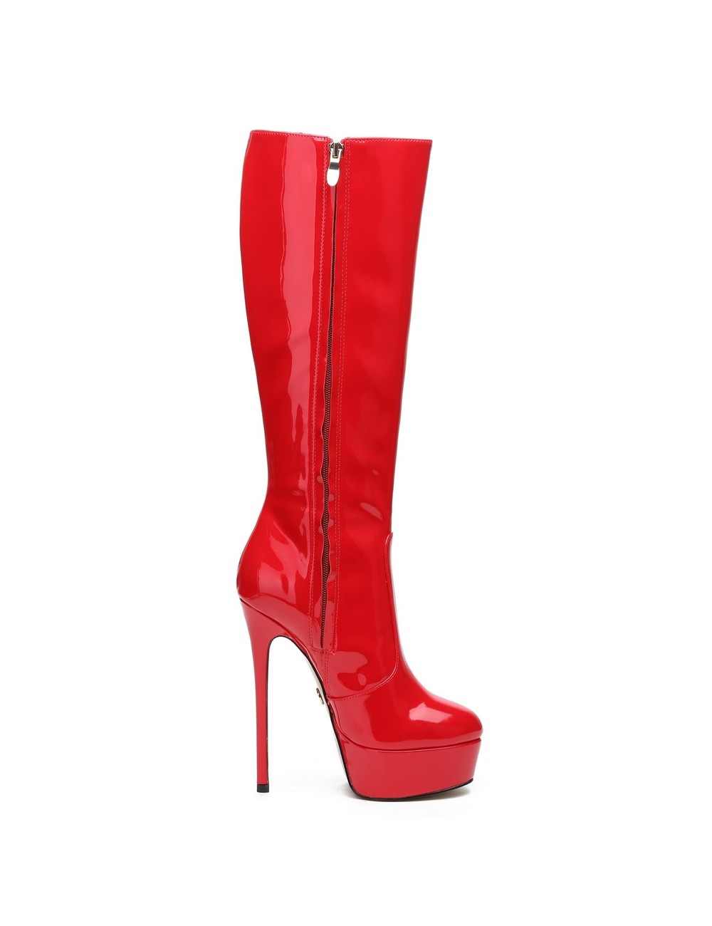 Giaro Giaro STACKSTAND RED SHINY KNEE BOOTS