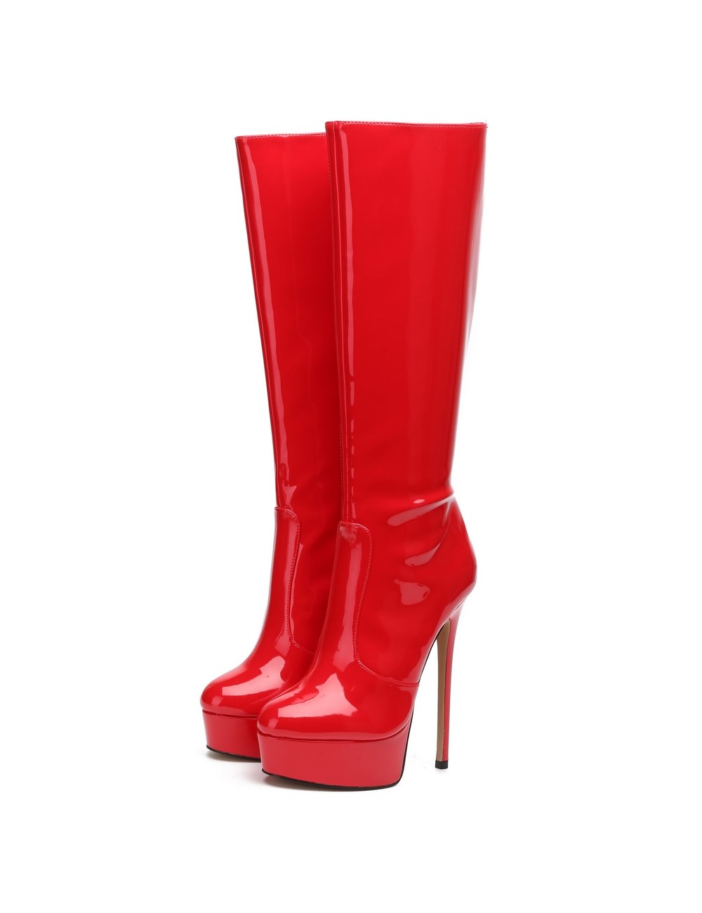 Giaro Giaro STACKSTAND RED SHINY KNEE BOOTS