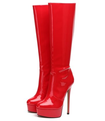 Giaro Giaro STACKSTAND ROT GLÄNZEND KNIESTIEFEL