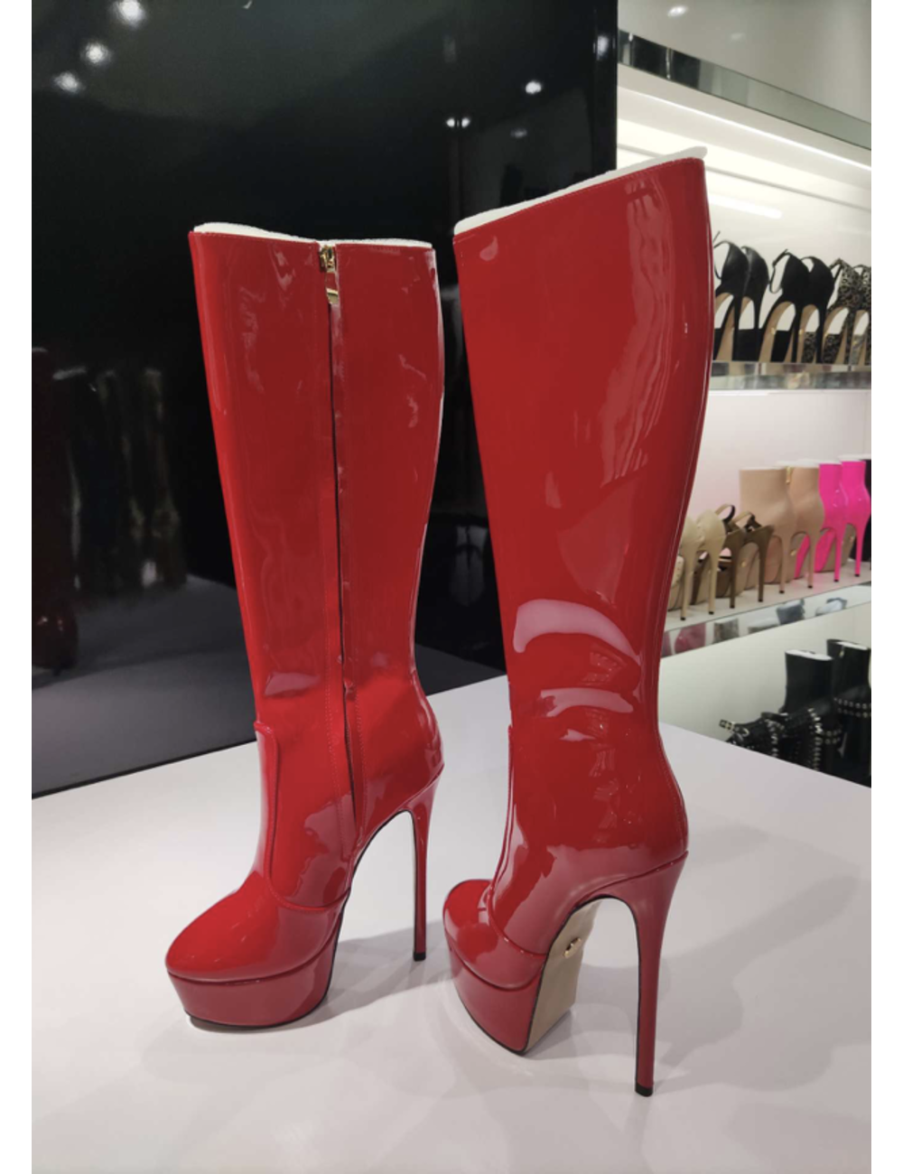 Giaro Giaro STACKSTAND ROT GLÄNZEND KNIESTIEFEL