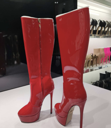 Giaro Giaro STACKSTAND ROT GLÄNZEND KNIESTIEFEL