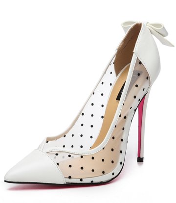 Giaro Giaro VIVIANNE WHITE MESH PU PUMPS