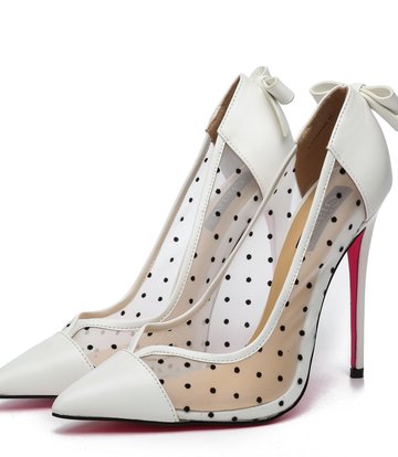 Giaro Giaro VIVIANNE WHITE MESH PU PUMPS