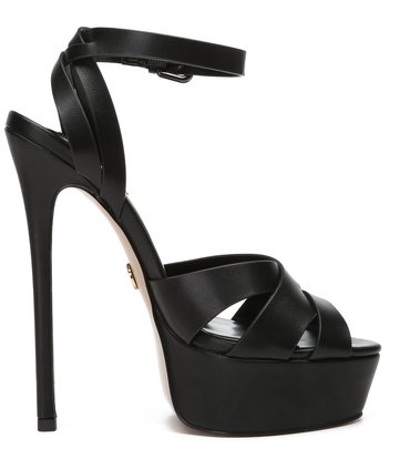 Giaro KROSS BLACK MATTE SANDALS - Shoebidoo Shoes | Giaro high heels