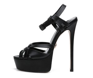 Giaro KORI BLACK MATTE SANDALS - Shoebidoo Shoes | Giaro high heels