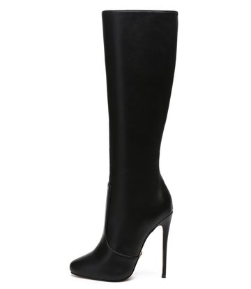 Giaro BRANDY BLACK MATTE KNEE BOOTS - Shoebidoo Shoes | Giaro high heels