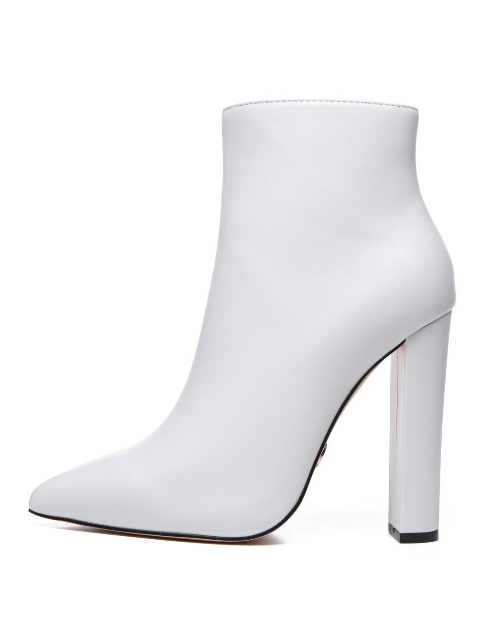 Buy WHITE ZIPPER BACK CONTRAST BLOCK ANKLE BOOTS for Women Online