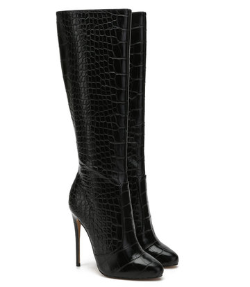 Giaro Giaro BRANDY BLACK CROCK KNEE BOOTS