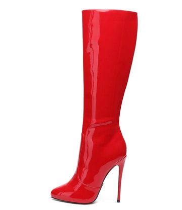 Giaro Giaro BRANDY RED SHINY KNEE BOOTS