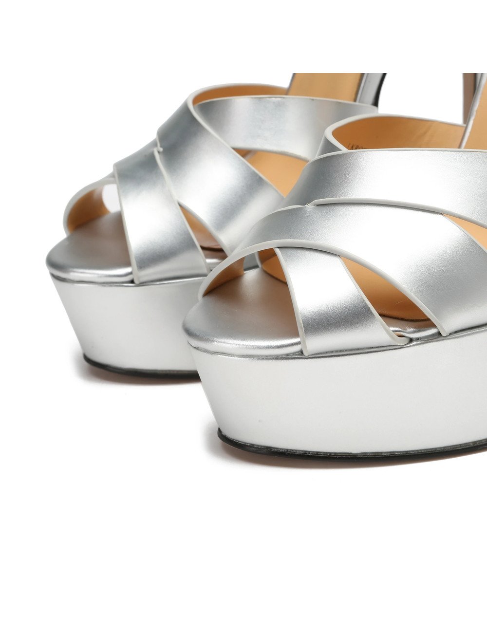 Giaro KROSS SILVER METALLIC MATTE SANDALS Shoebidoo Shoes