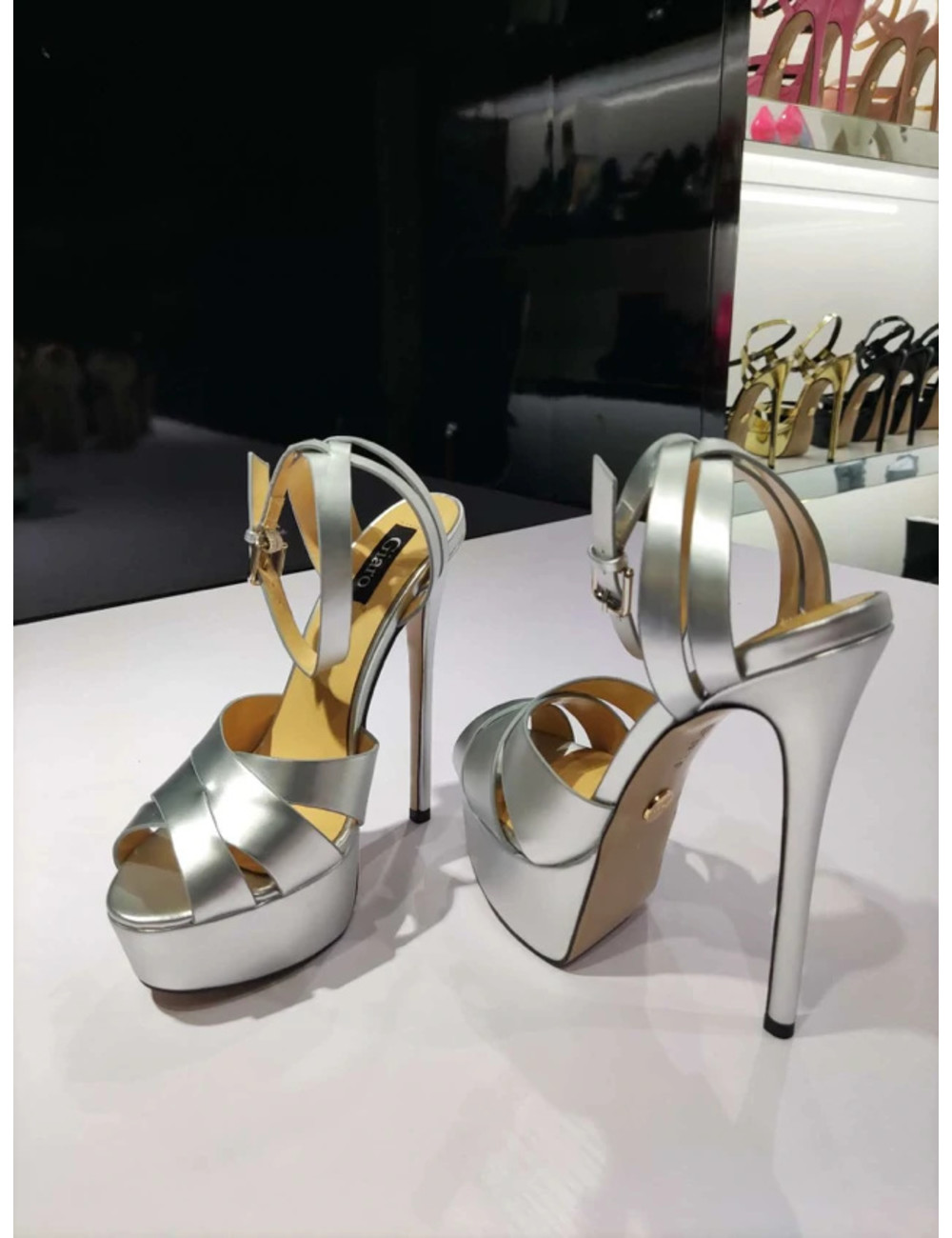 Giaro KROSS SILVER METALLIC MATTE SANDALS - Shoebidoo Shoes | Giaro ...