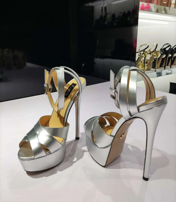 Giaro Giaro KROSS SILVER METALLIC MATTE SANDALS