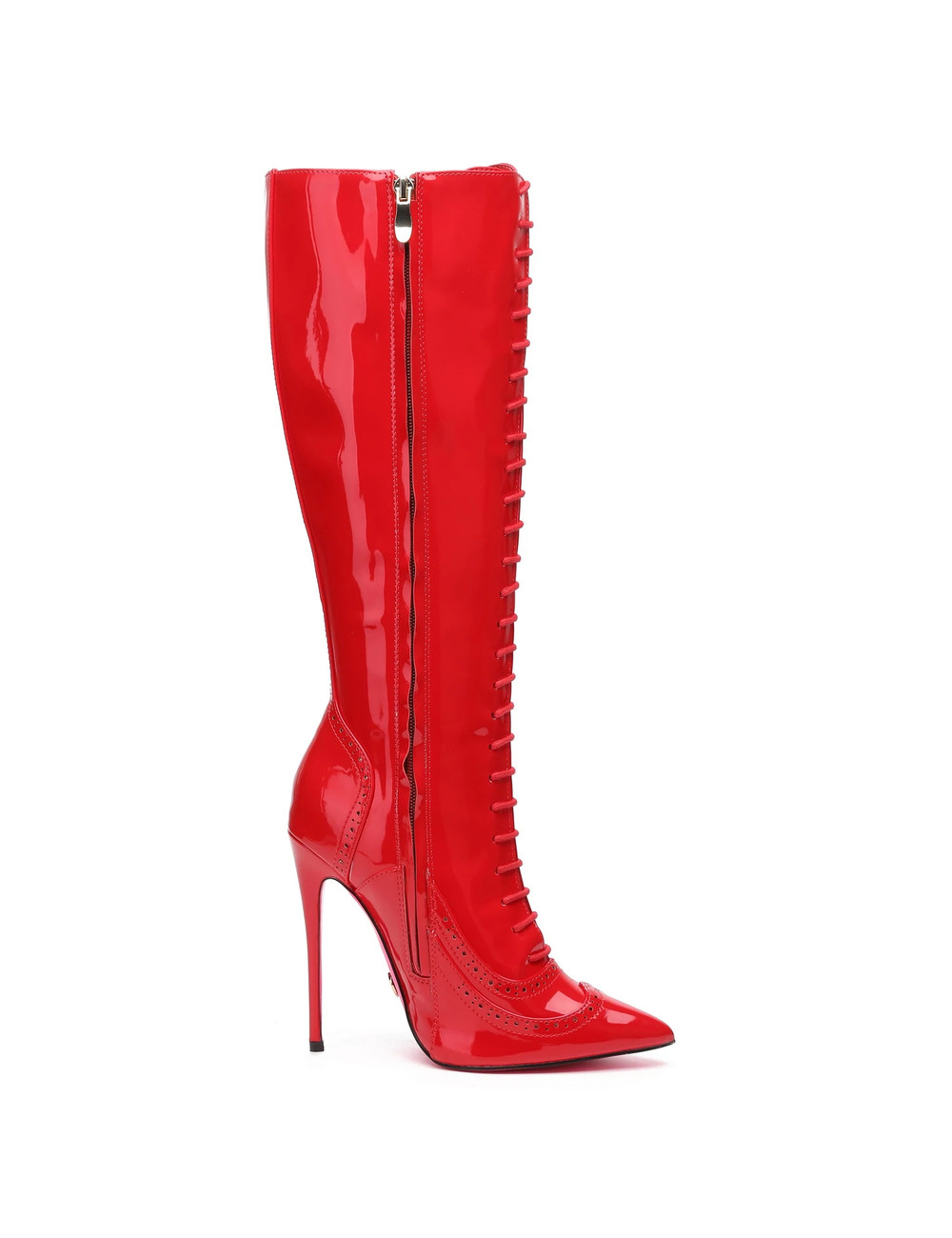 Giaro Giaro MILANA RED SHINY LACE KNEE BOOTS