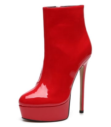 Giaro SIDDY RED SHINY ANKLE BOOTS - Shoebidoo Shoes | Giaro high heels