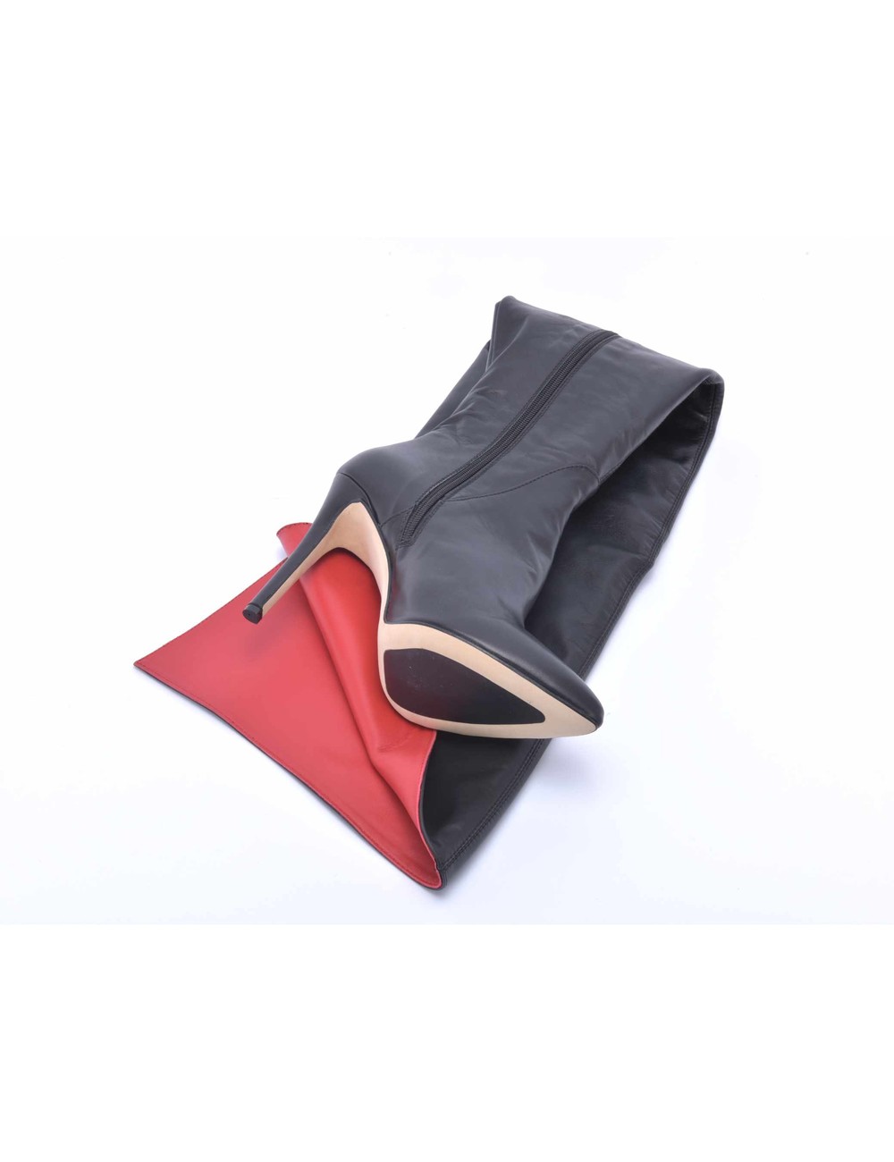 Sanctum Shoes Hoher italienischer Overknee-Stiefel VESTA mit 10cm Pfennigabsatz aus echtem Leder