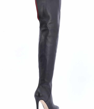 Sanctum Shoes Hoher italienischer Overknee-Stiefel VESTA mit 10cm Pfennigabsatz aus echtem Leder
