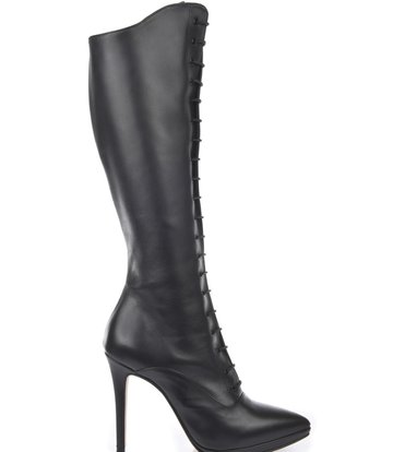 Sanctum Shoes High Italian lace-up knee boots JUNO with stiletto heels in genuine leather