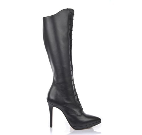 Sanctum Shoes JUNO LACE UP KNEE BOOTS BLACK NAPPA