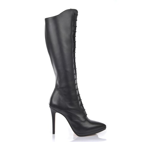 Sanctum Shoes JUNO RIJG KNIELAARZEN  ZWART NAPPA