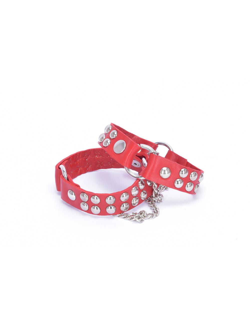 Sanctum Shoes Leren laarsriem LEA - 2 cm - enkele ketting - rood nappaleer